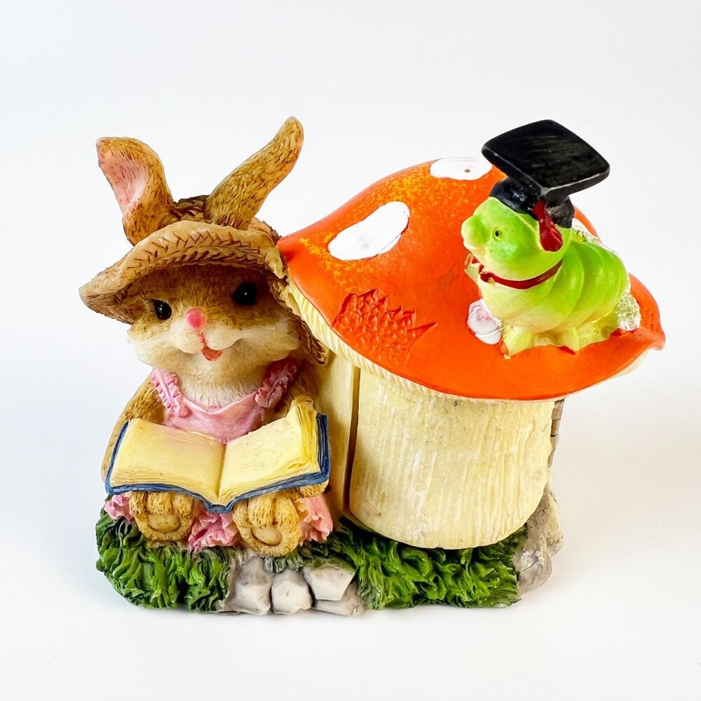 Cottagecore Fairy Garden Kids Room Decor Cute Little Bunny Reader Mushroom Home